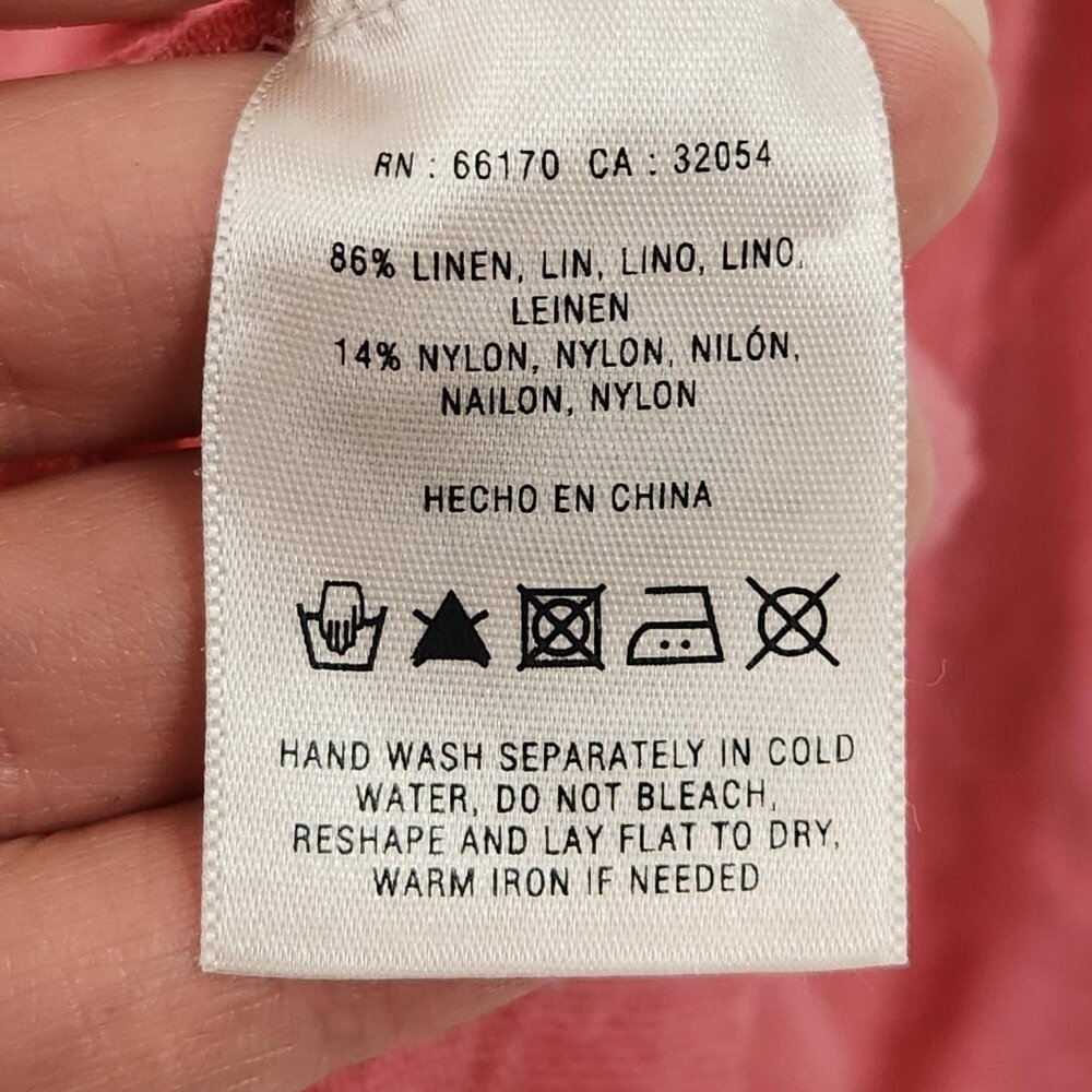 Anthropologie Angel Of The North Sweater Women Medium Pink Linen Blend Tie Front - Picture 13 of 16